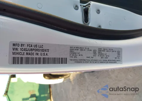 2024 Jeep Wagoneer Series Ii 4X2 z USA, uszkodzony, nr VIN 1C4SJUBP0RS102472